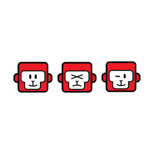 Three Facial Expression Monkey Unisex Short Sleeve V-Neck T-Shirt