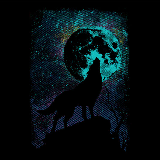 Wolf and Abstract Moon