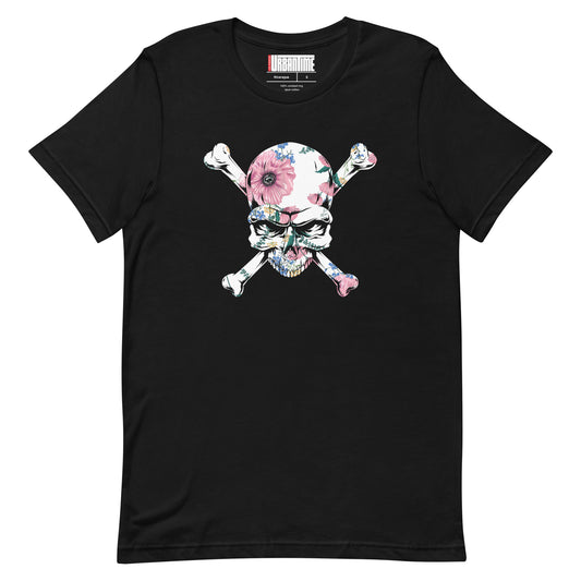 Skull with Floral Skin Unisex t-shirt