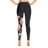 Red and Pinky Flowers Yoga Leggings